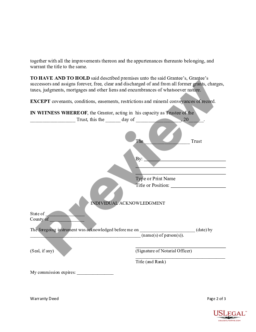 Grantor And Grantee On Deed Of Trust Form US Legal Forms