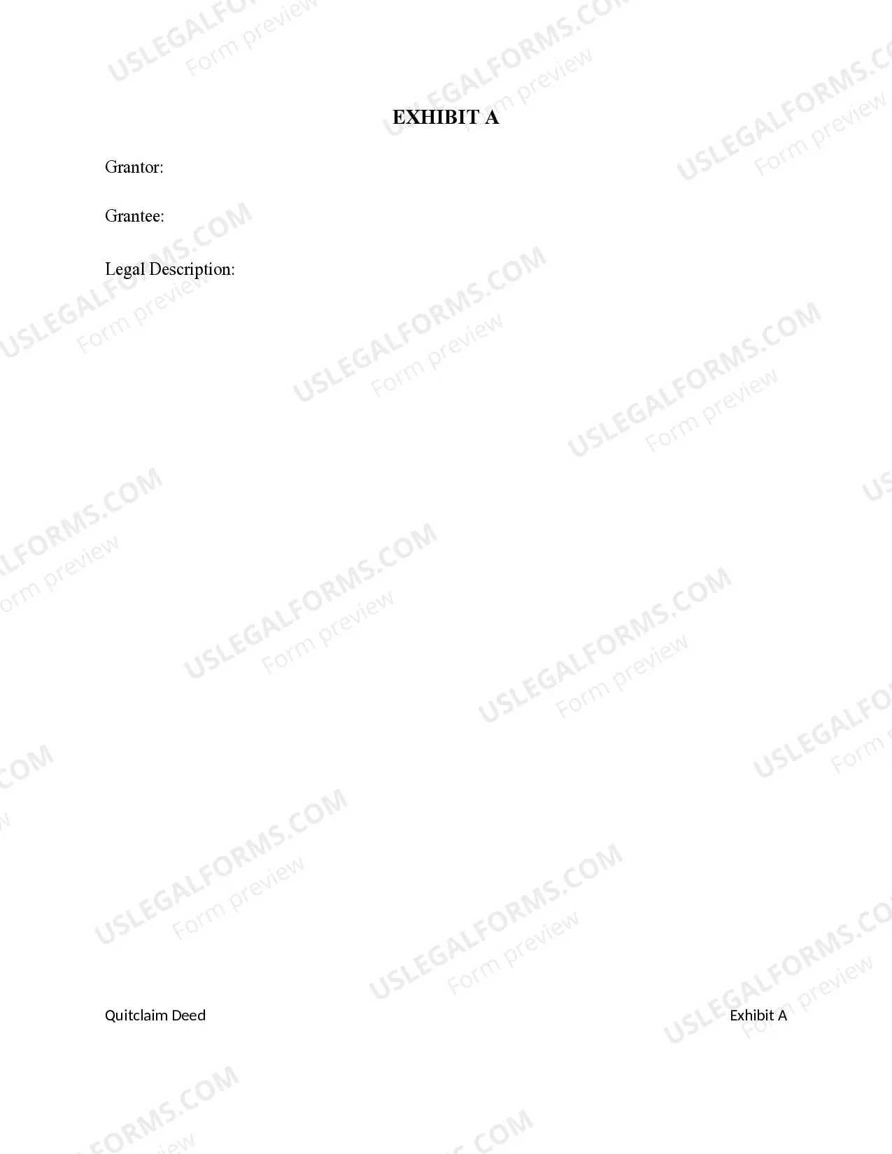 Preview Quitclaim Deed from a Corporation to a Trust