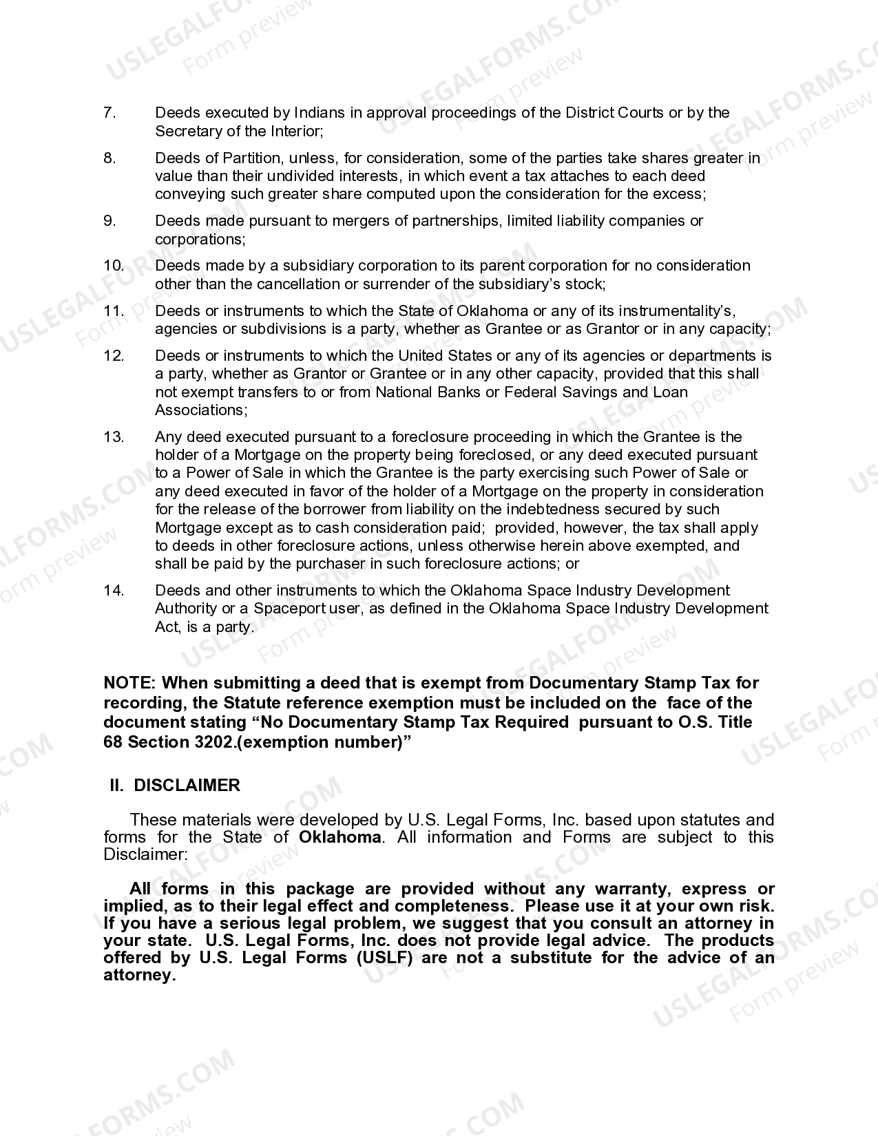 Oklahoma Release of Life Estate - Oklahoma Life Estate | US Legal Forms