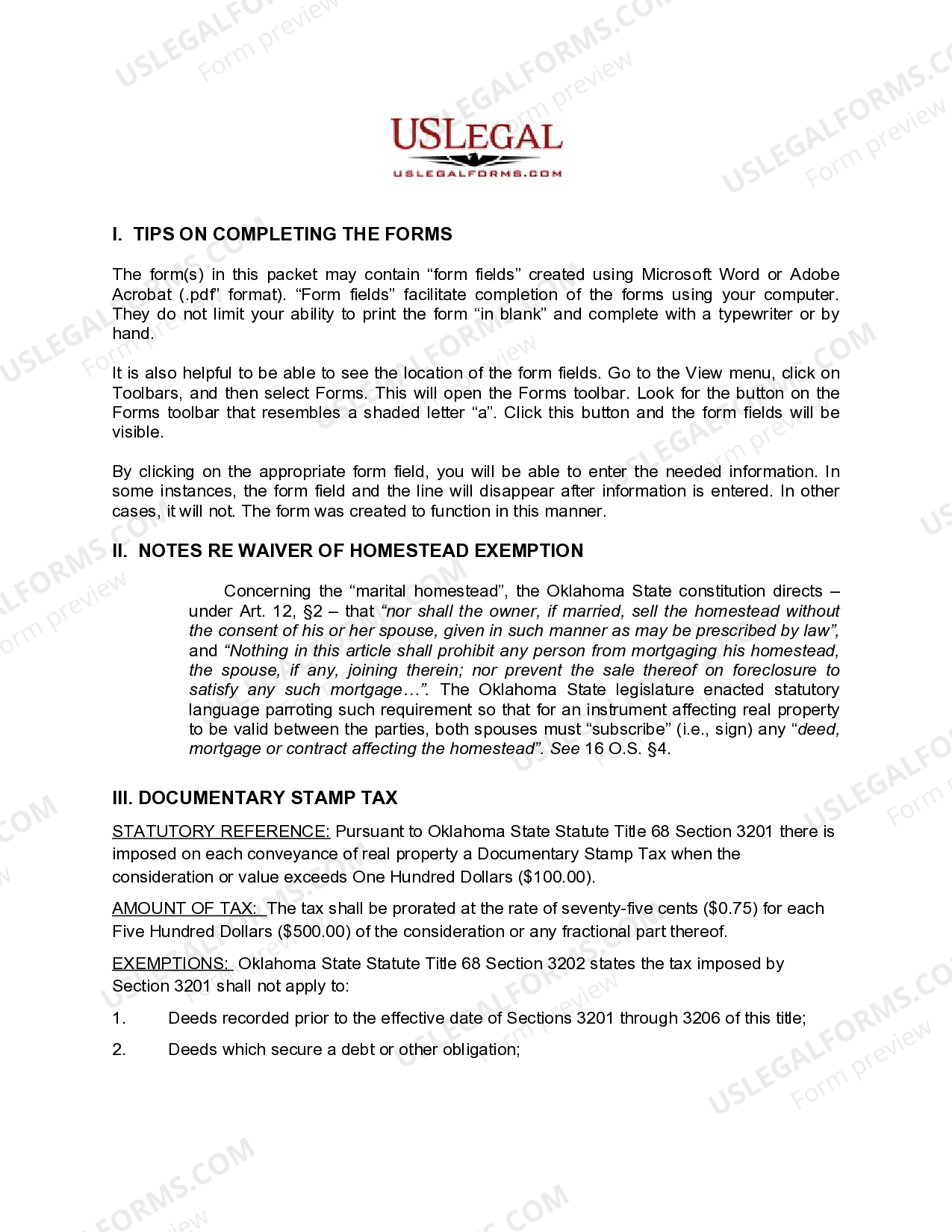 Oklahoma Special Warranty Deed transferring Royalty Interest from an