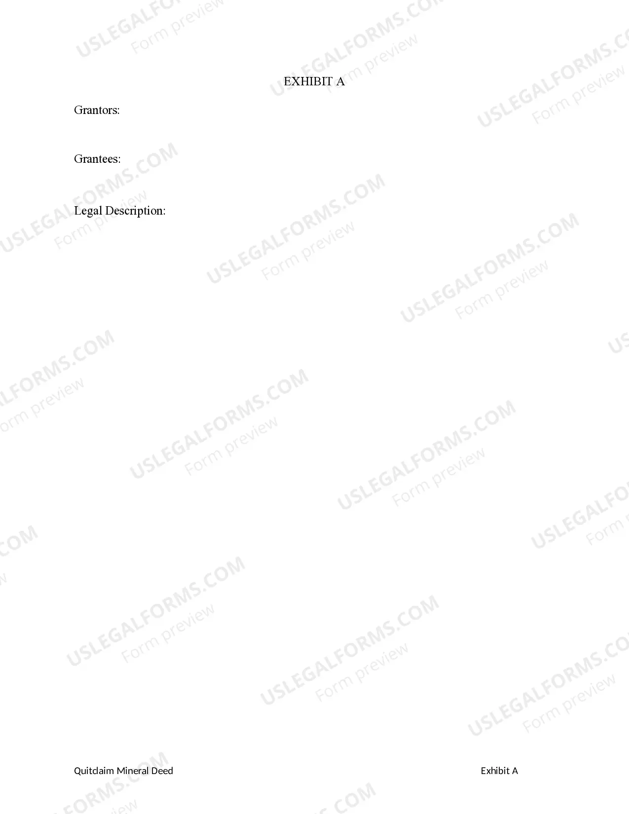 Preview Quitclaim Mineral Deed from Two Individuals to Two Individuals