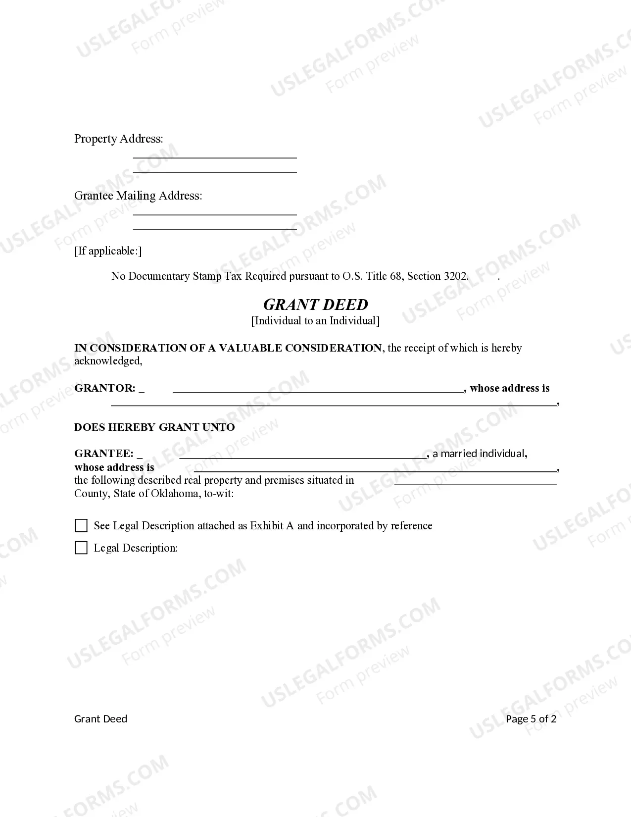 Preview Grant Deed - Individual to individual