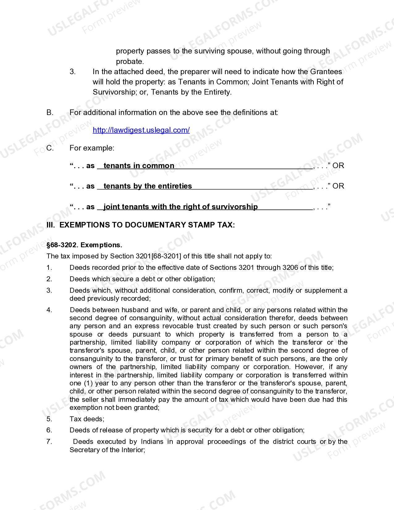 Oklahoma Mineral Deed from a Trust to Husband and Wife / Two ...