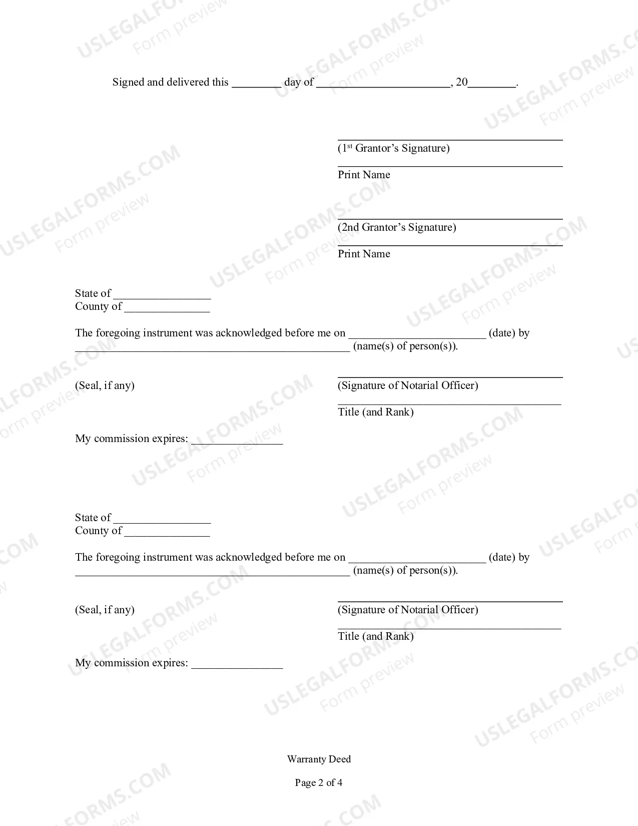 Preview Warranty Deed from two Individuals to LLC