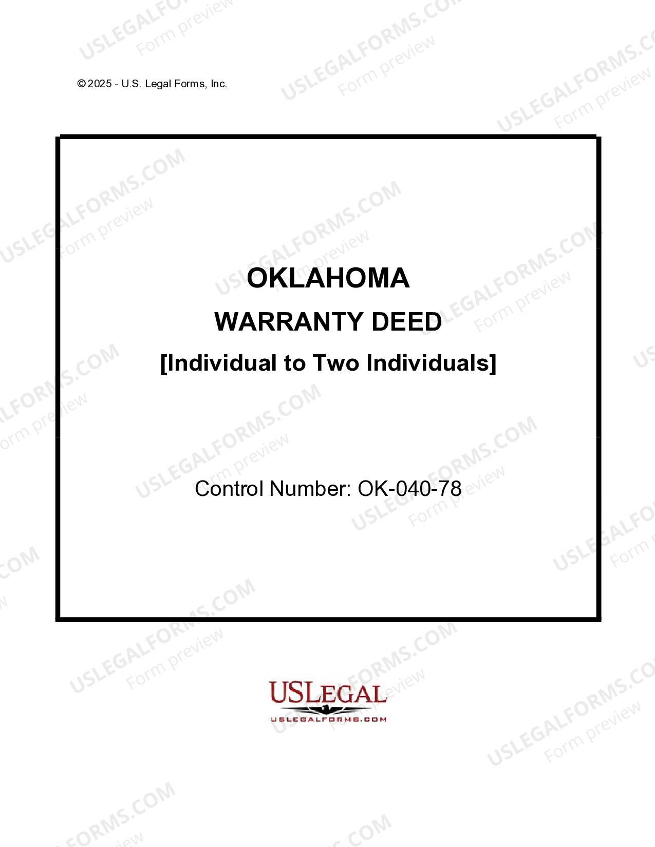 Oklahoma Warranty Deed from Individual to Two Individuals US Legal Forms