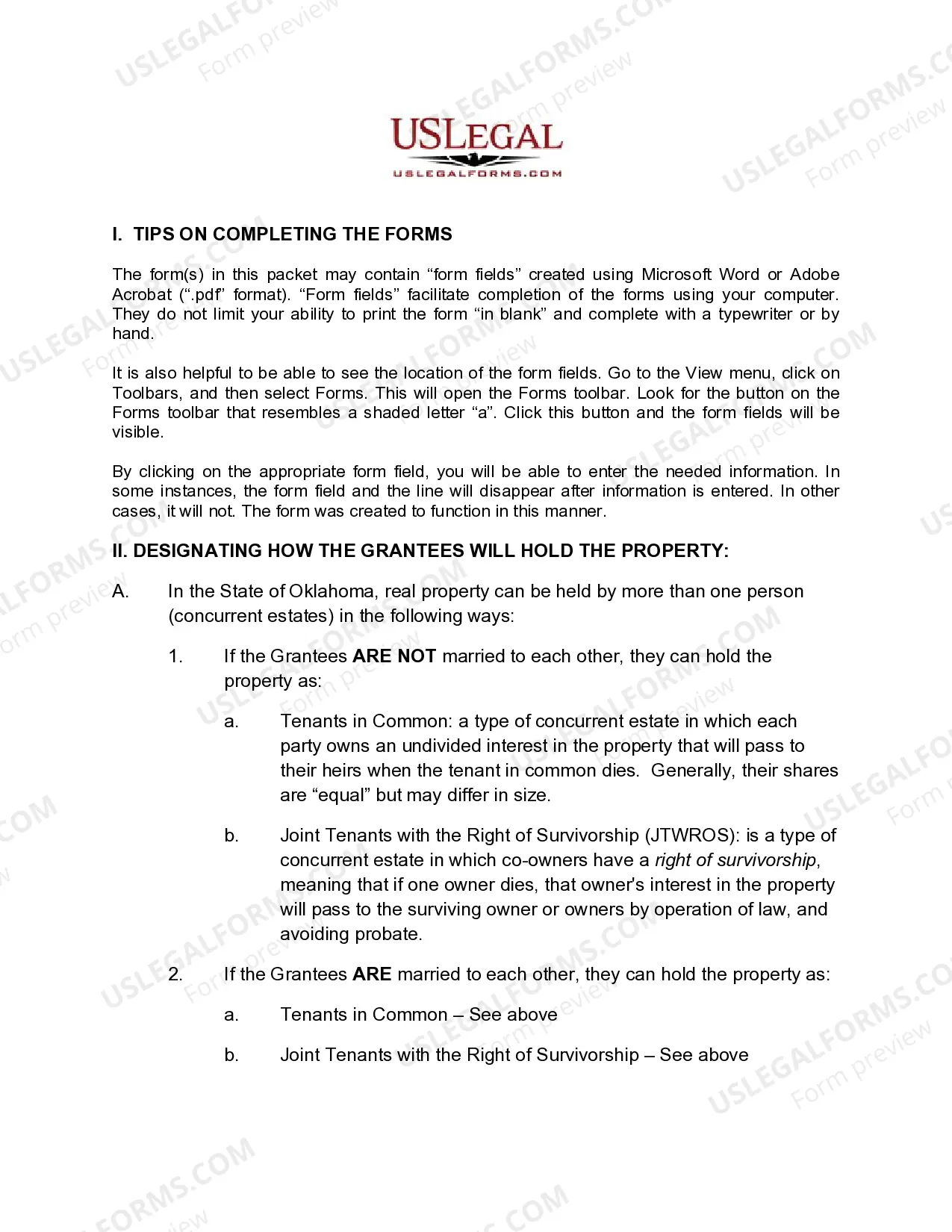 Preview Warranty Deed from Individual to Two Individuals