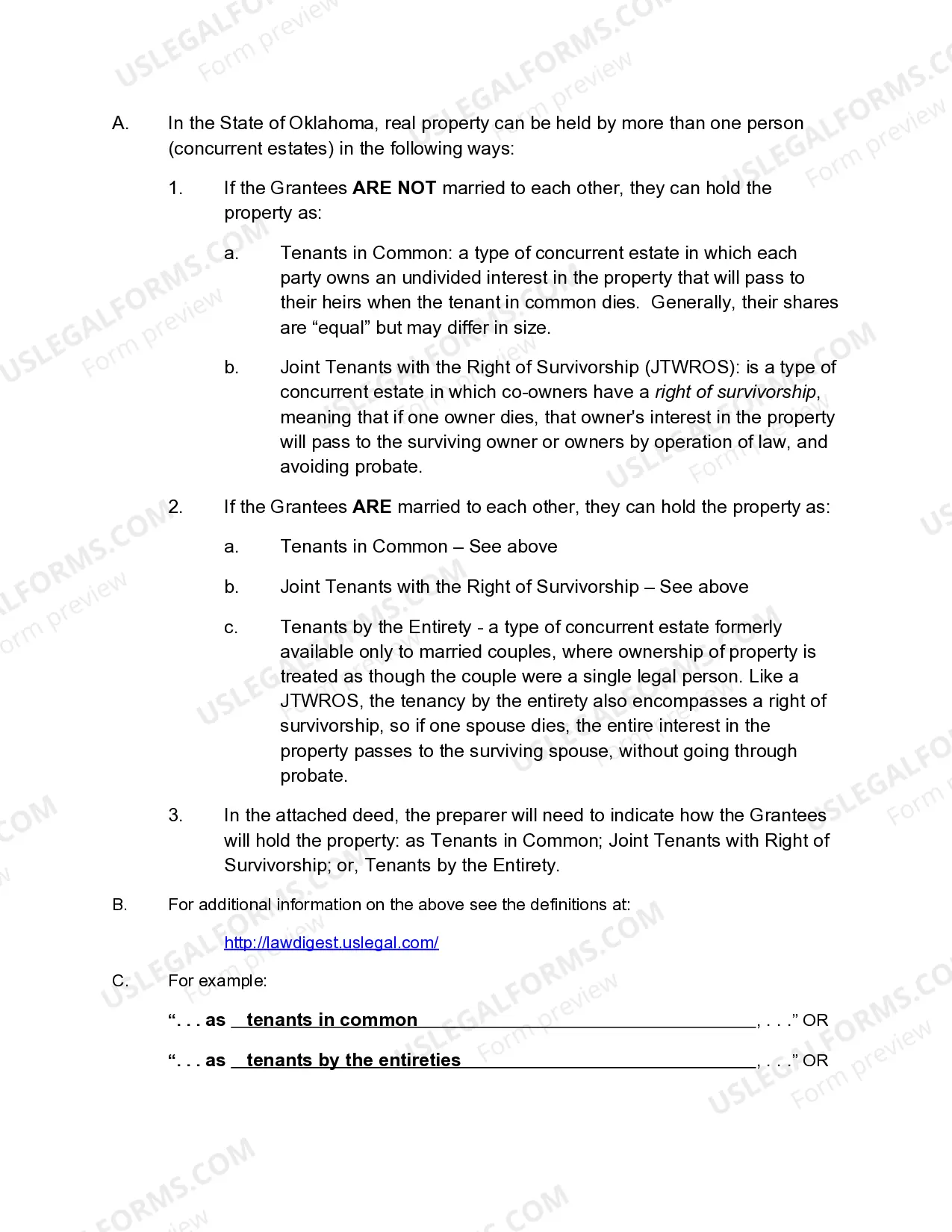 Preview Special Warranty Deed from a Trust to Four Individuals Subject to a Life Estate