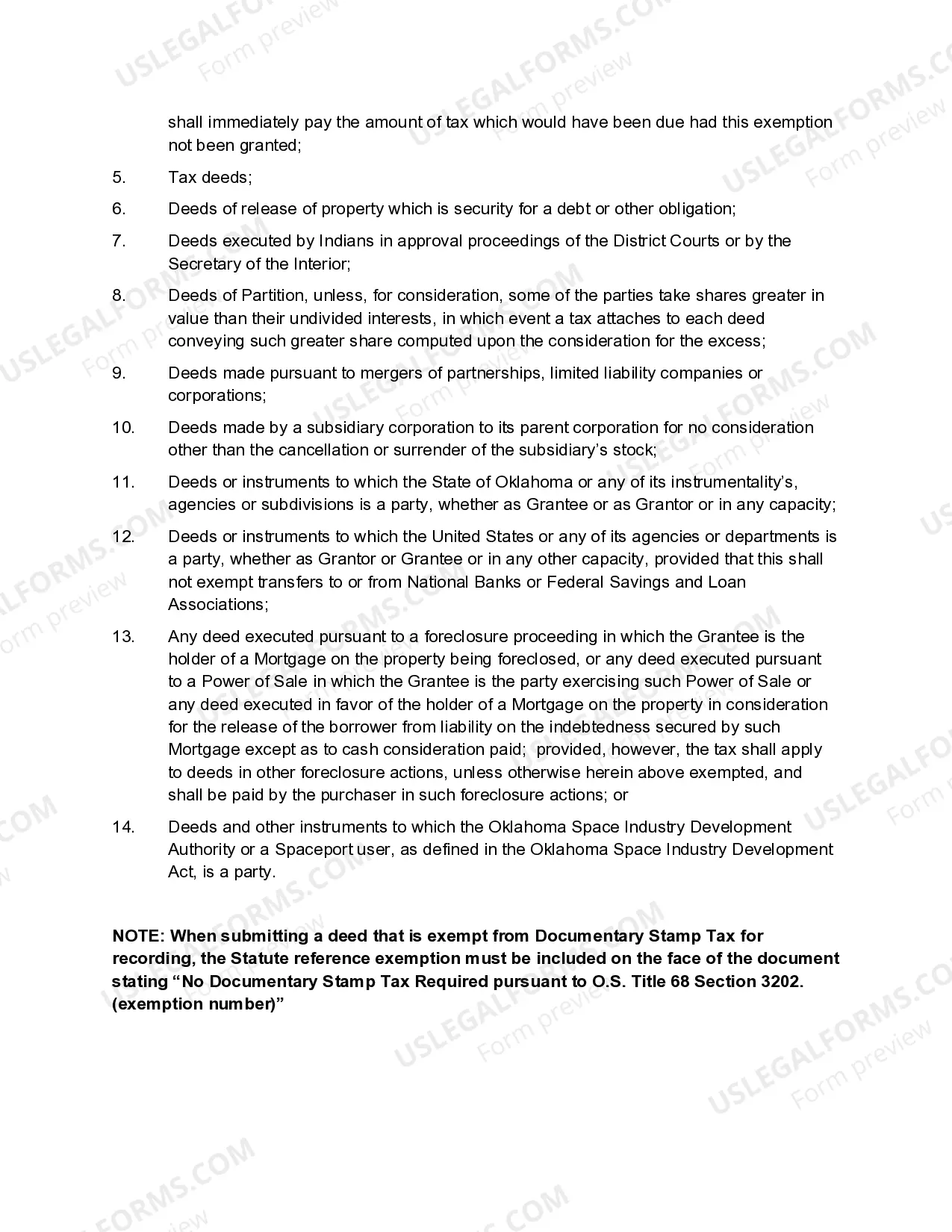 Preview Oklahoma Special Warranty Deed from an Individual to a Limited Liability Company