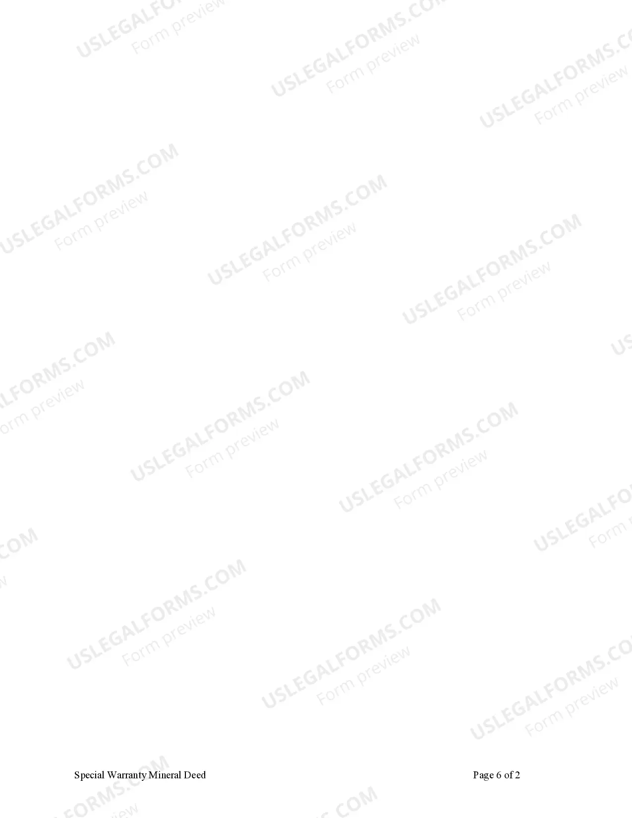 Preview Special Warranty Mineral Deed from a Trust (Two Trustees) to an Individual