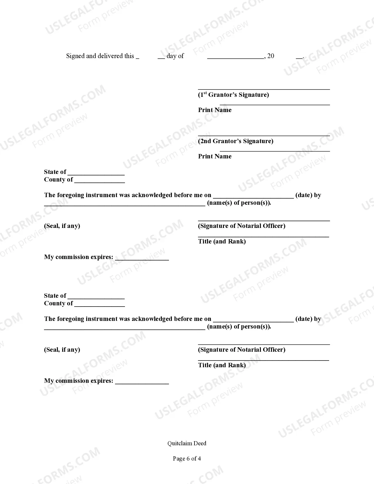 Preview Quitclaim Deed by Two Individuals to Corporation
