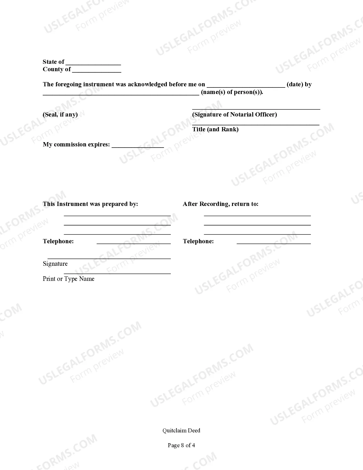 Preview Quitclaim Deed by Two Individuals to Corporation
