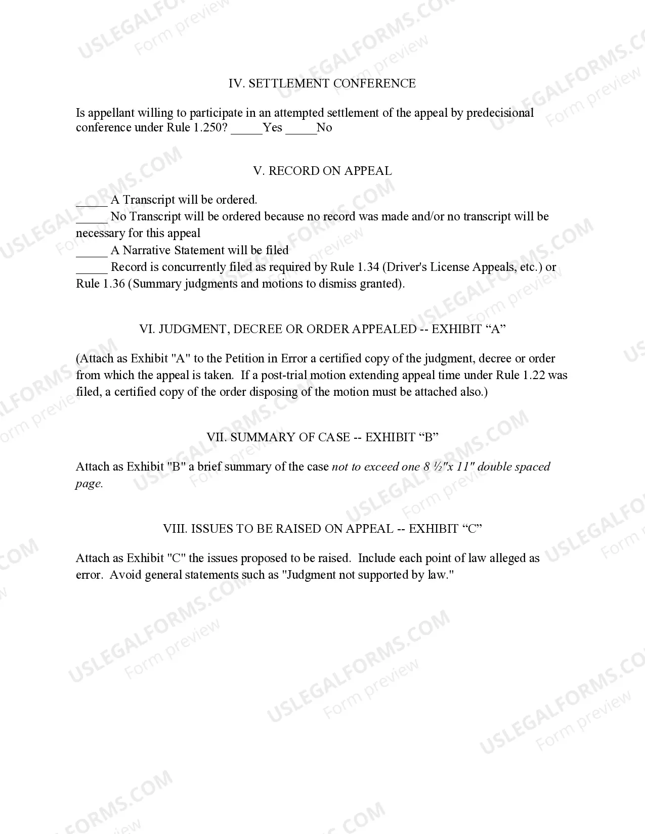 Preview Petition in Error
