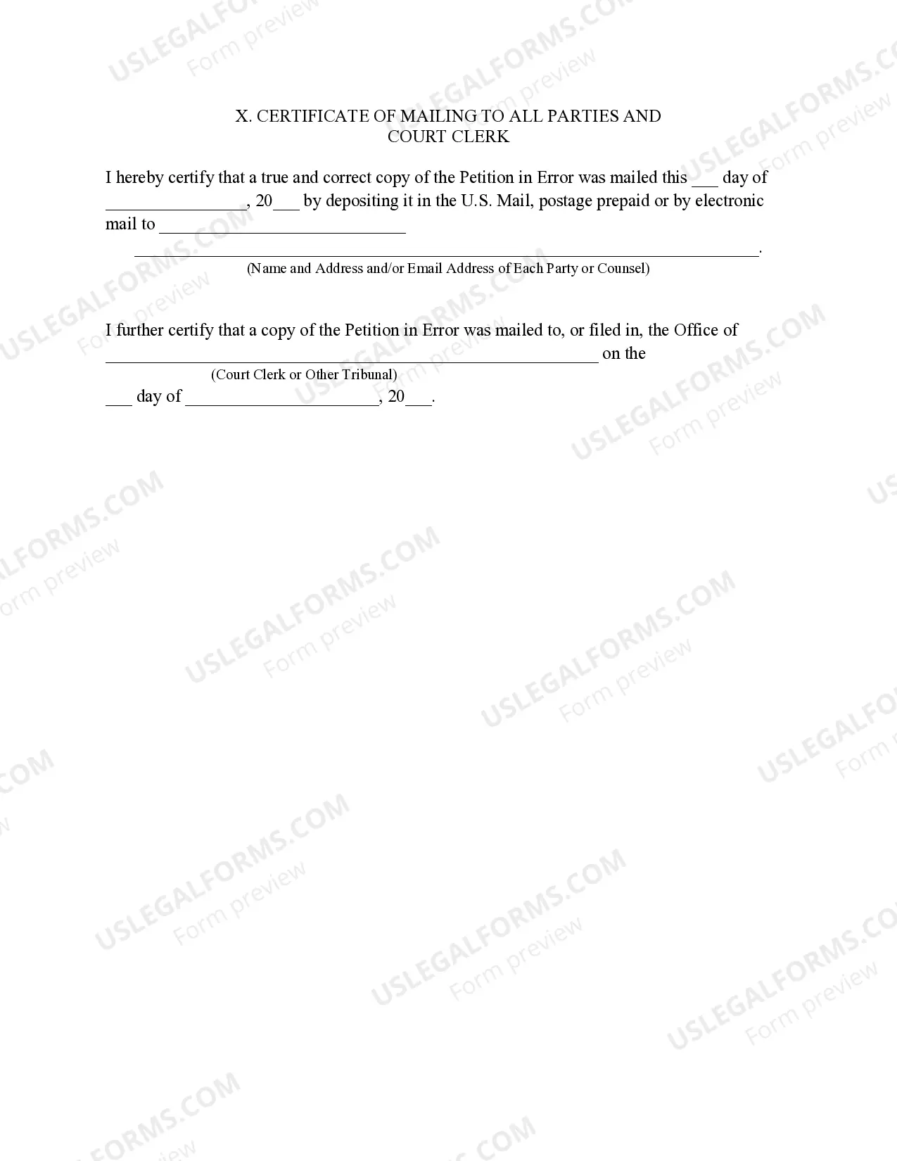 Preview Petition in Error