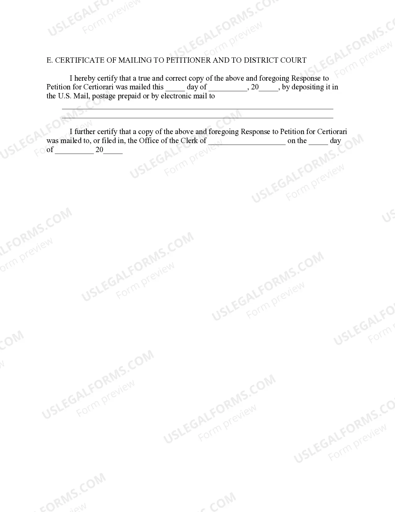 Preview Response to Petition for Certiorari Certified Interlocutory Order