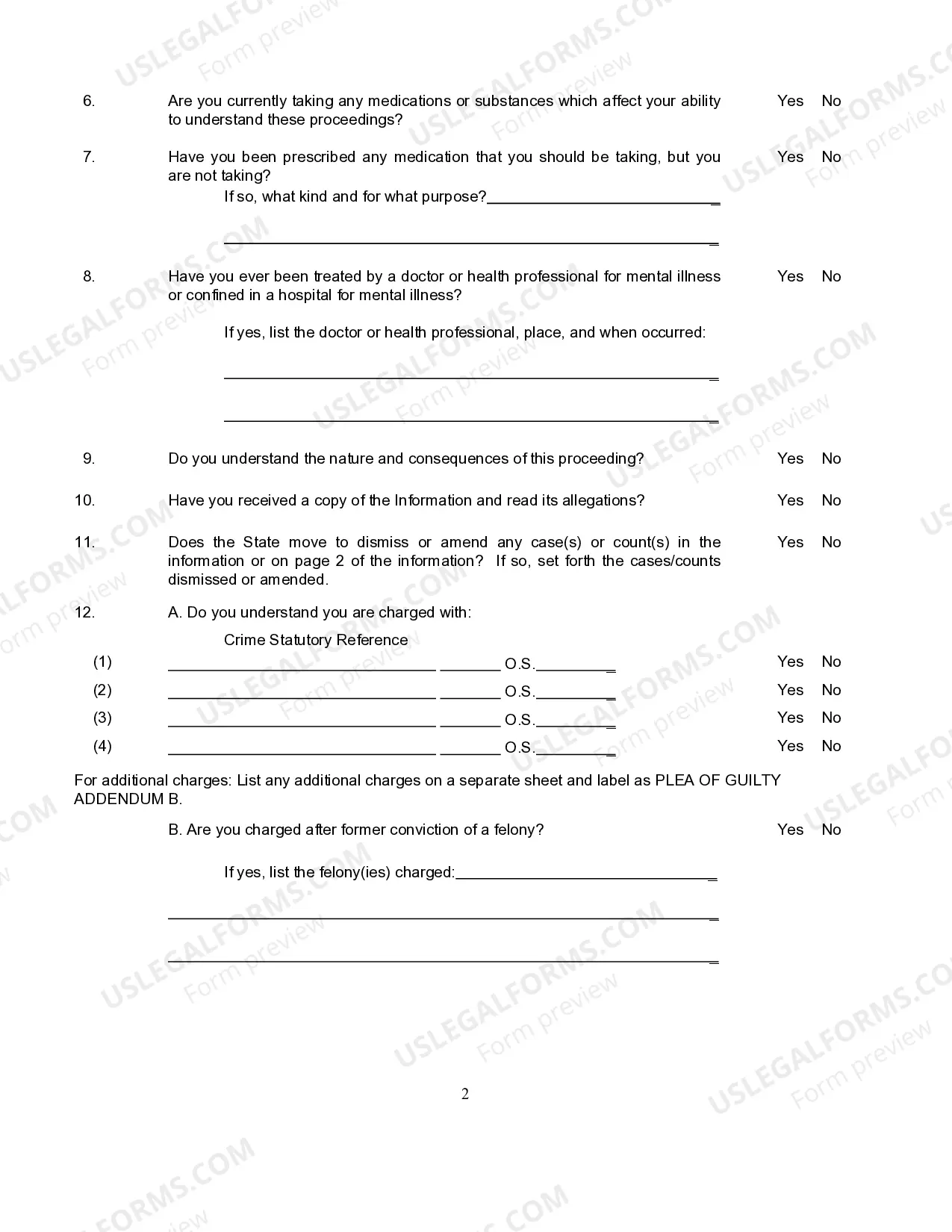 Preview Form 13.0 Mandatory Forms to be Utilized in Criminal Cases in the State of Oklahoma