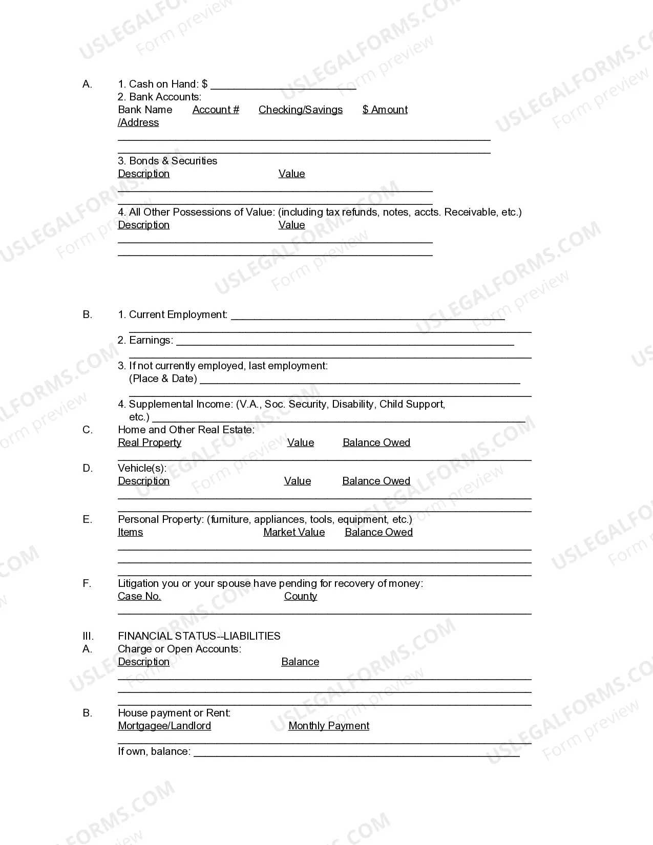 Preview Form 13.3 Pauper's Affidavit
