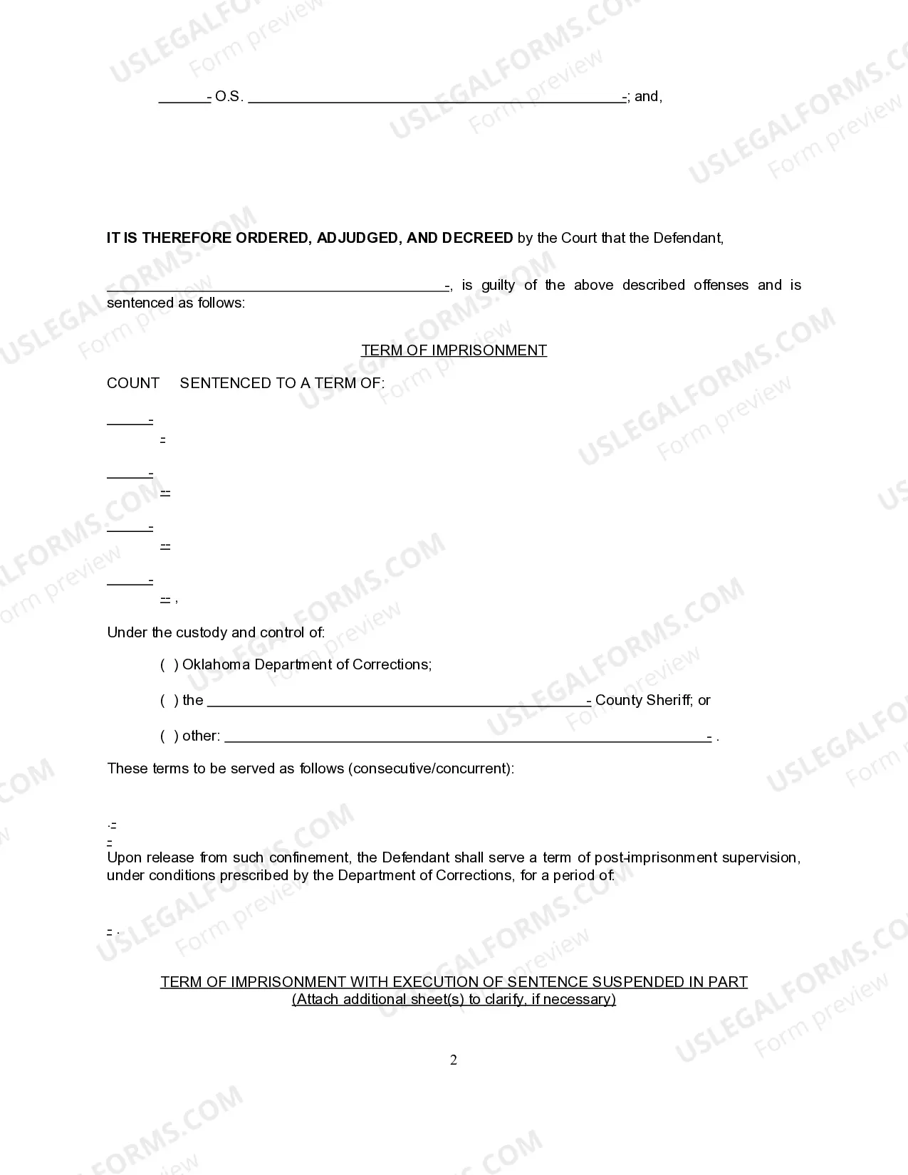 Preview Form 13.8 Uniform Judgment and Sentence