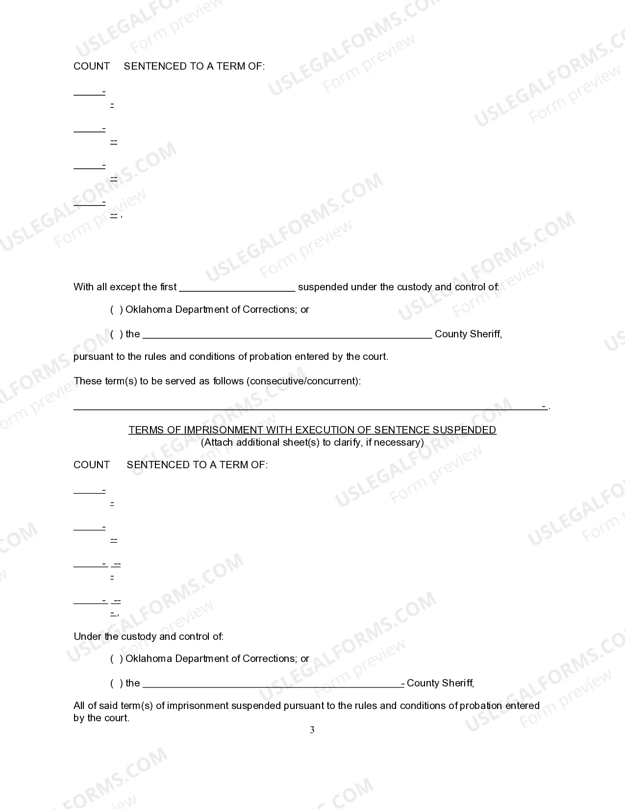 Preview Form 13.8 Uniform Judgment and Sentence