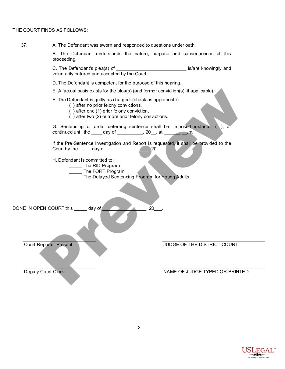 page 7 Form 13.10 Uniform Plea of Guilty - Summary of Facts preview
