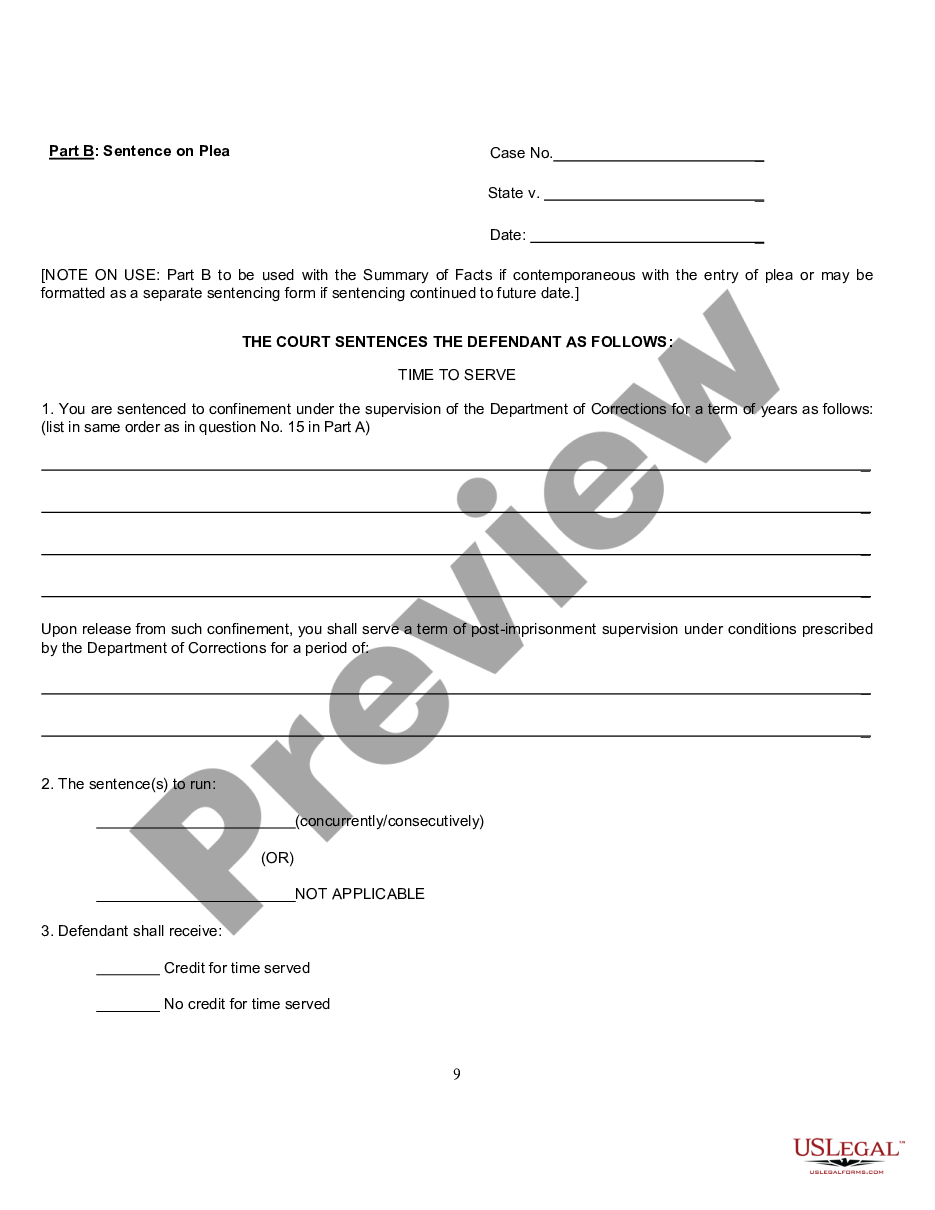 page 8 Form 13.10 Uniform Plea of Guilty - Summary of Facts preview