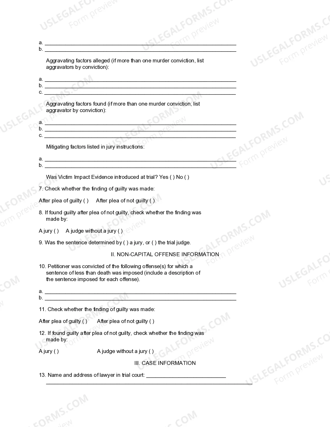 Preview Form 13.11a Application for Post-Conviction Relief - Death Penalty