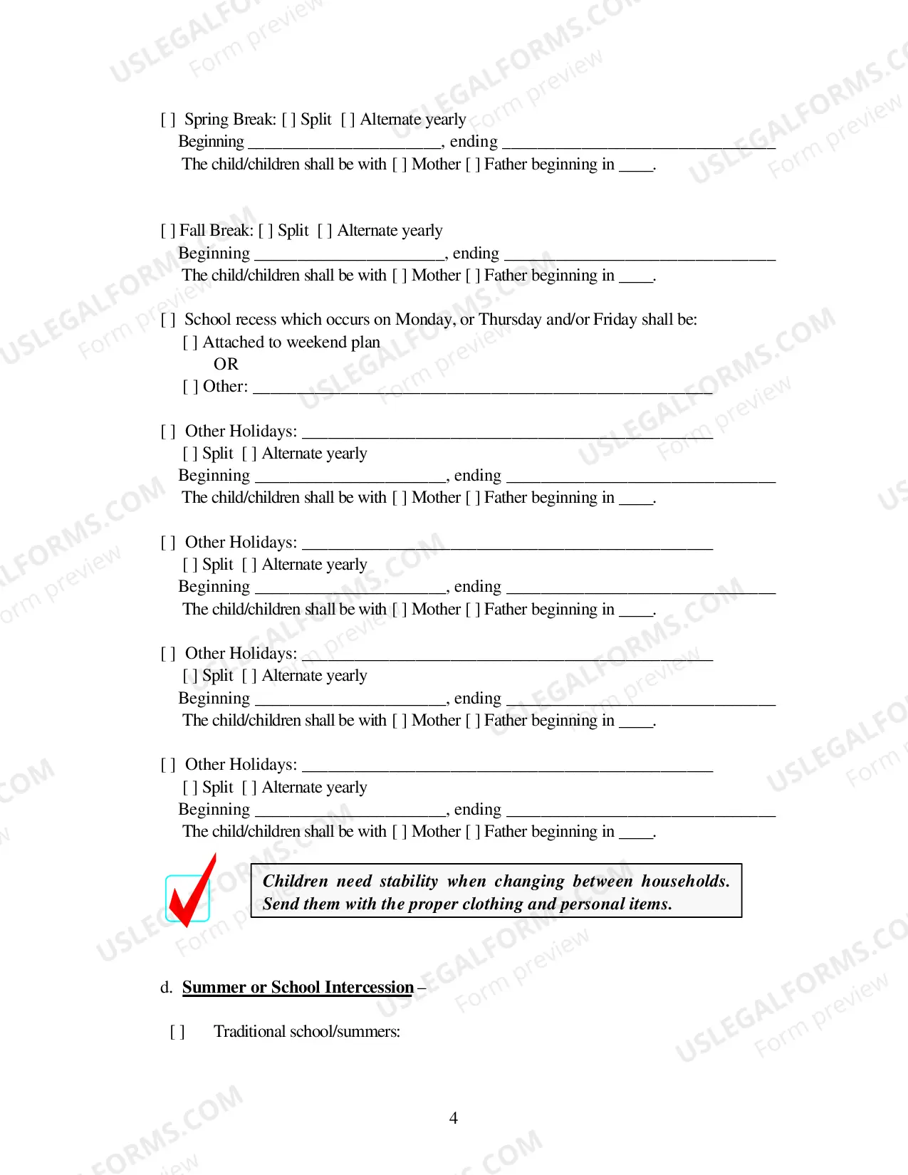 Preview Parenting Plan Order - Tulsa County Only