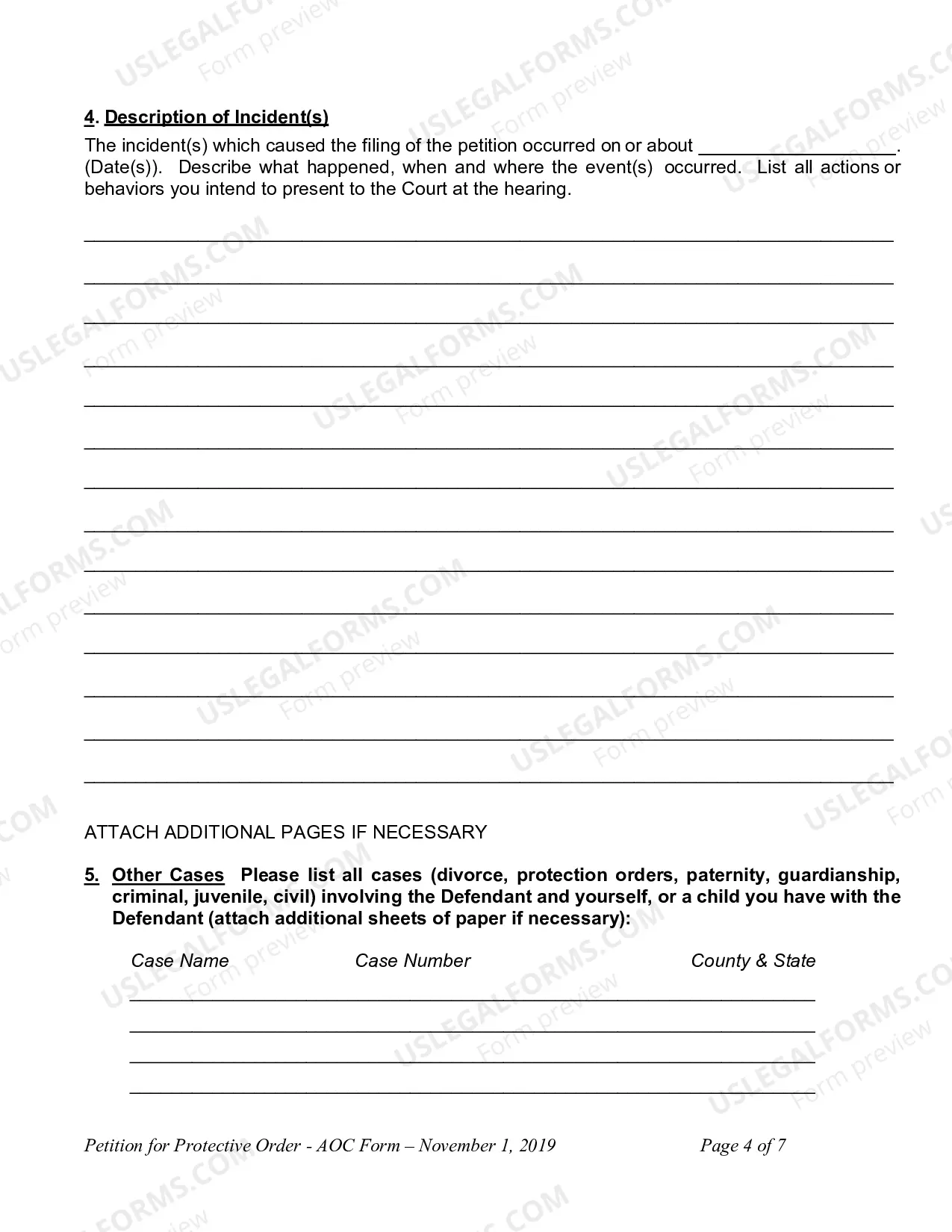 Preview Petition For Protective Order