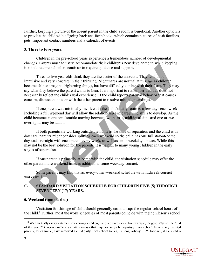 Oklahoma City Oklahoma Advisory Guidelines Standard Visitation