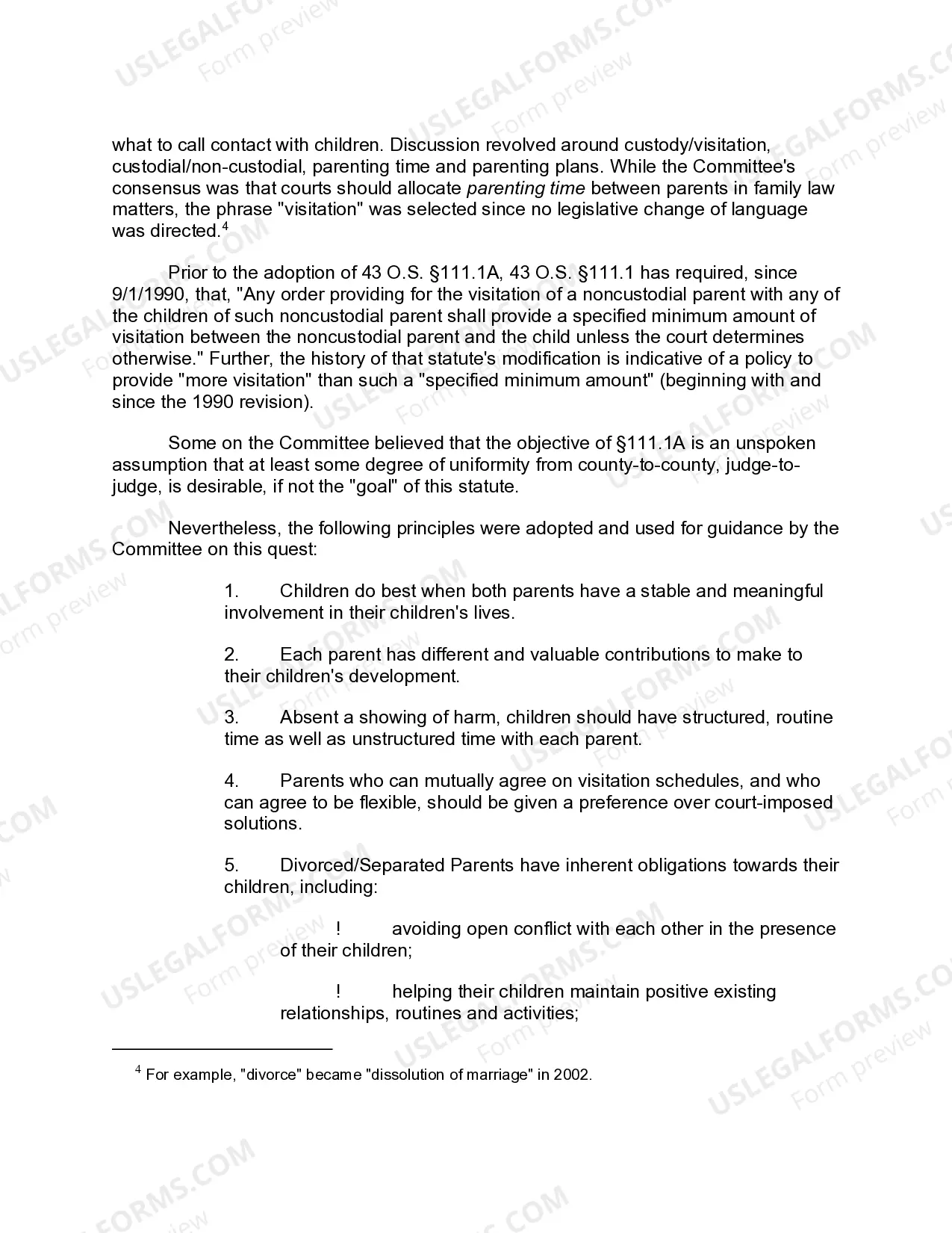 Preview Advisory Guidelines - Standard Visitation Schedule