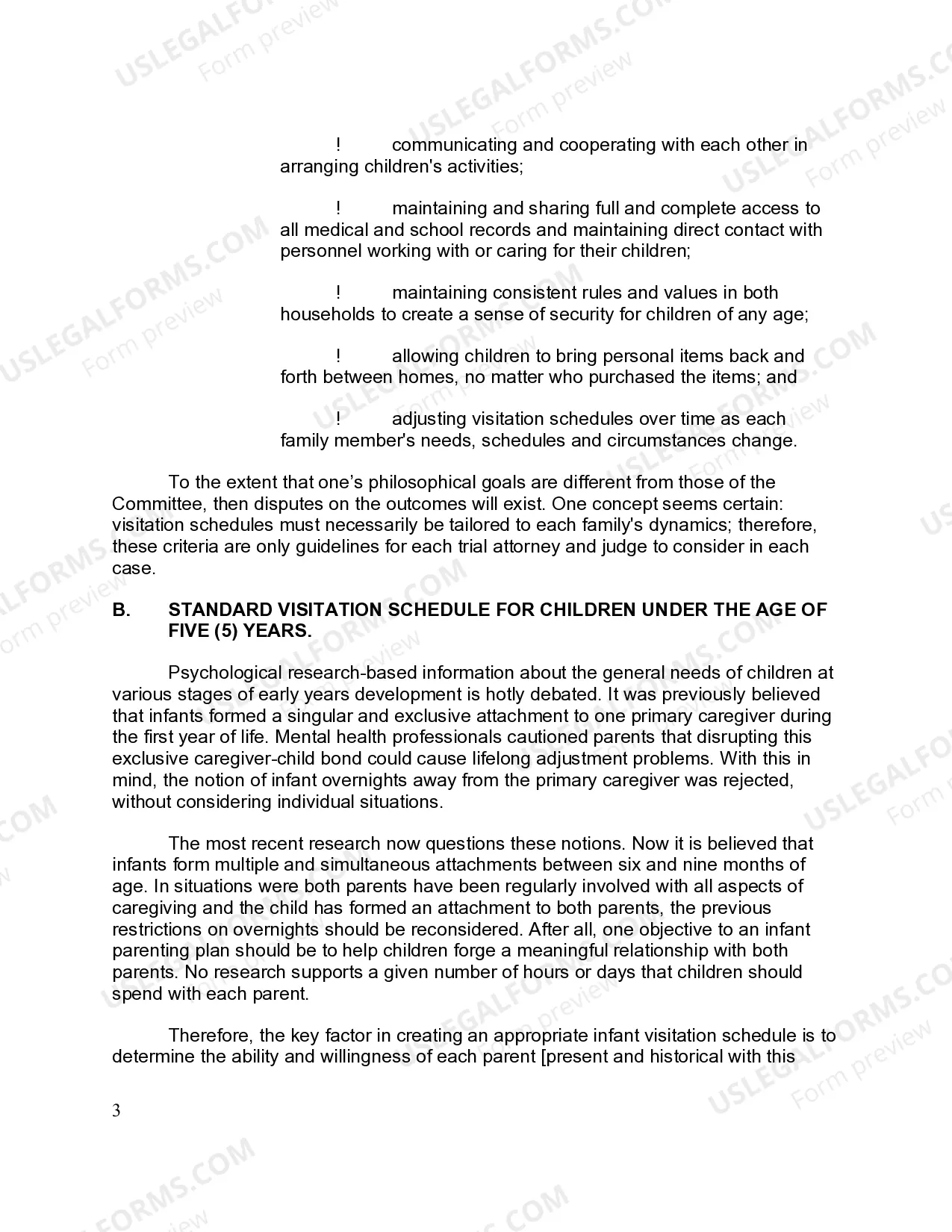 Preview Advisory Guidelines - Standard Visitation Schedule