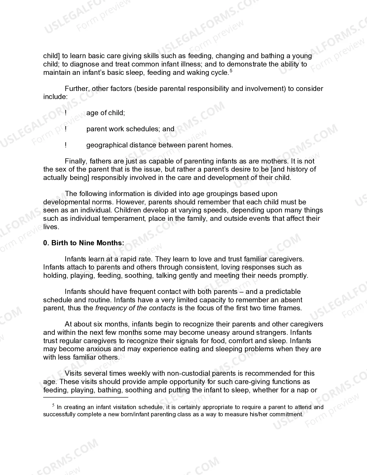 Preview Advisory Guidelines - Standard Visitation Schedule