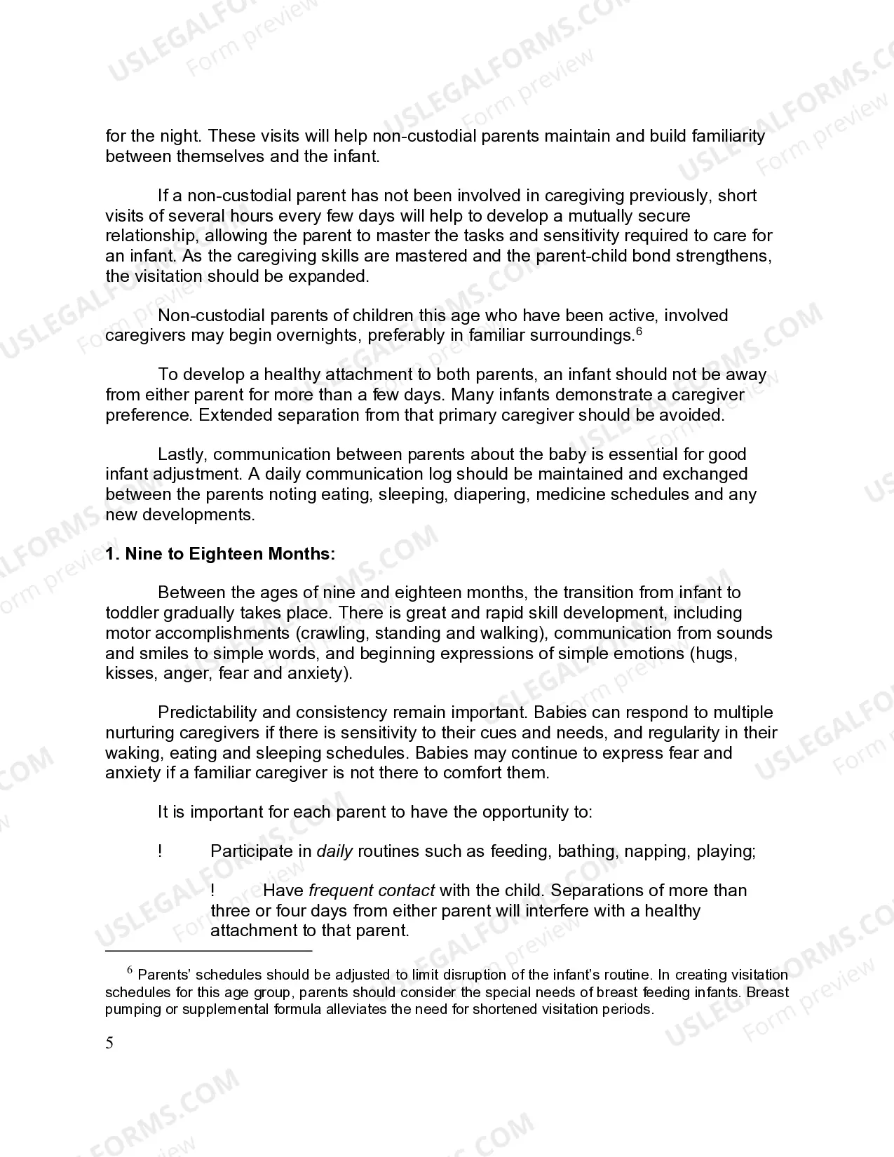 Preview Advisory Guidelines - Standard Visitation Schedule