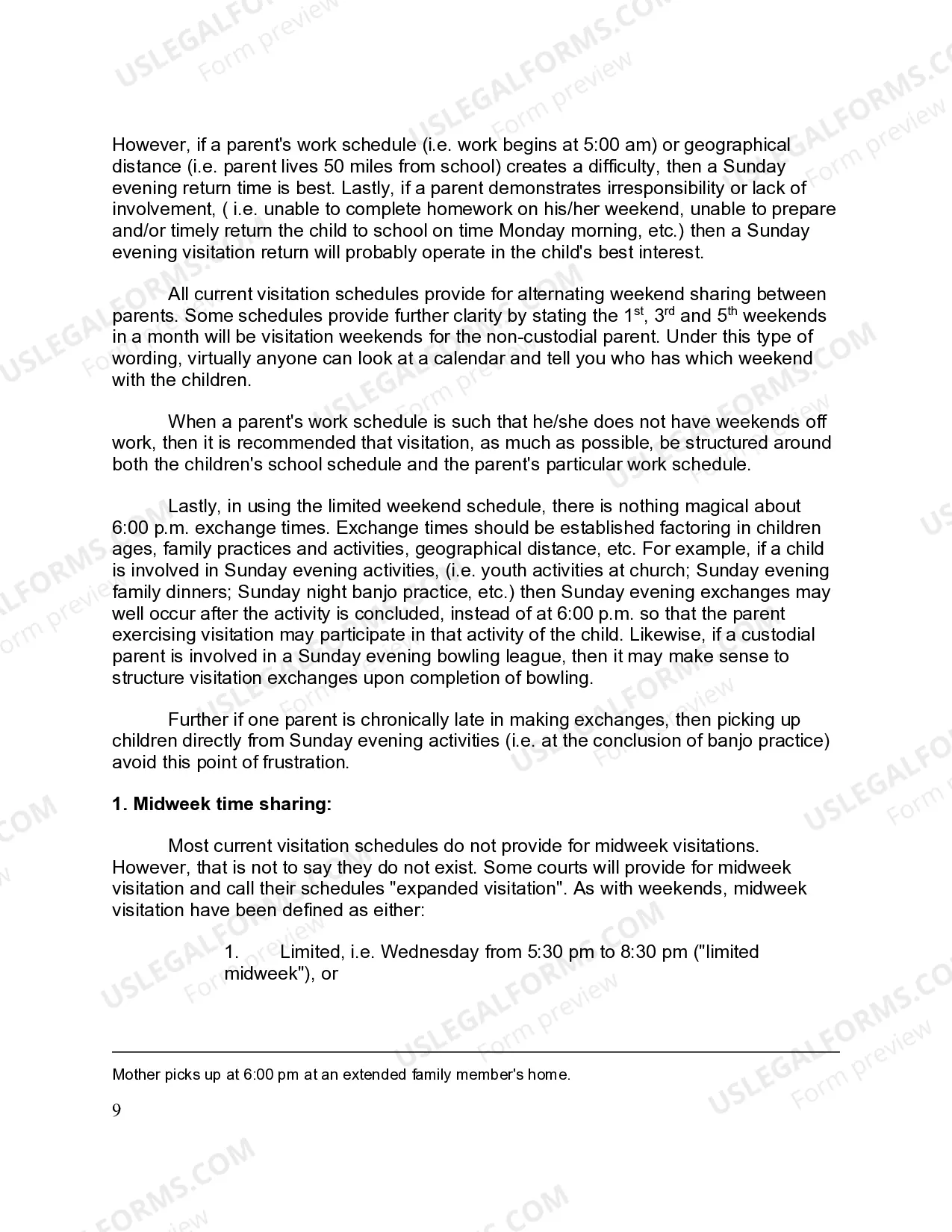 Preview Advisory Guidelines - Standard Visitation Schedule