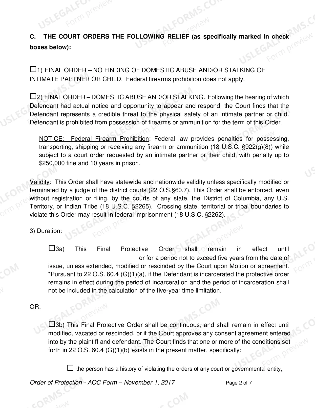 Preview Protective Order