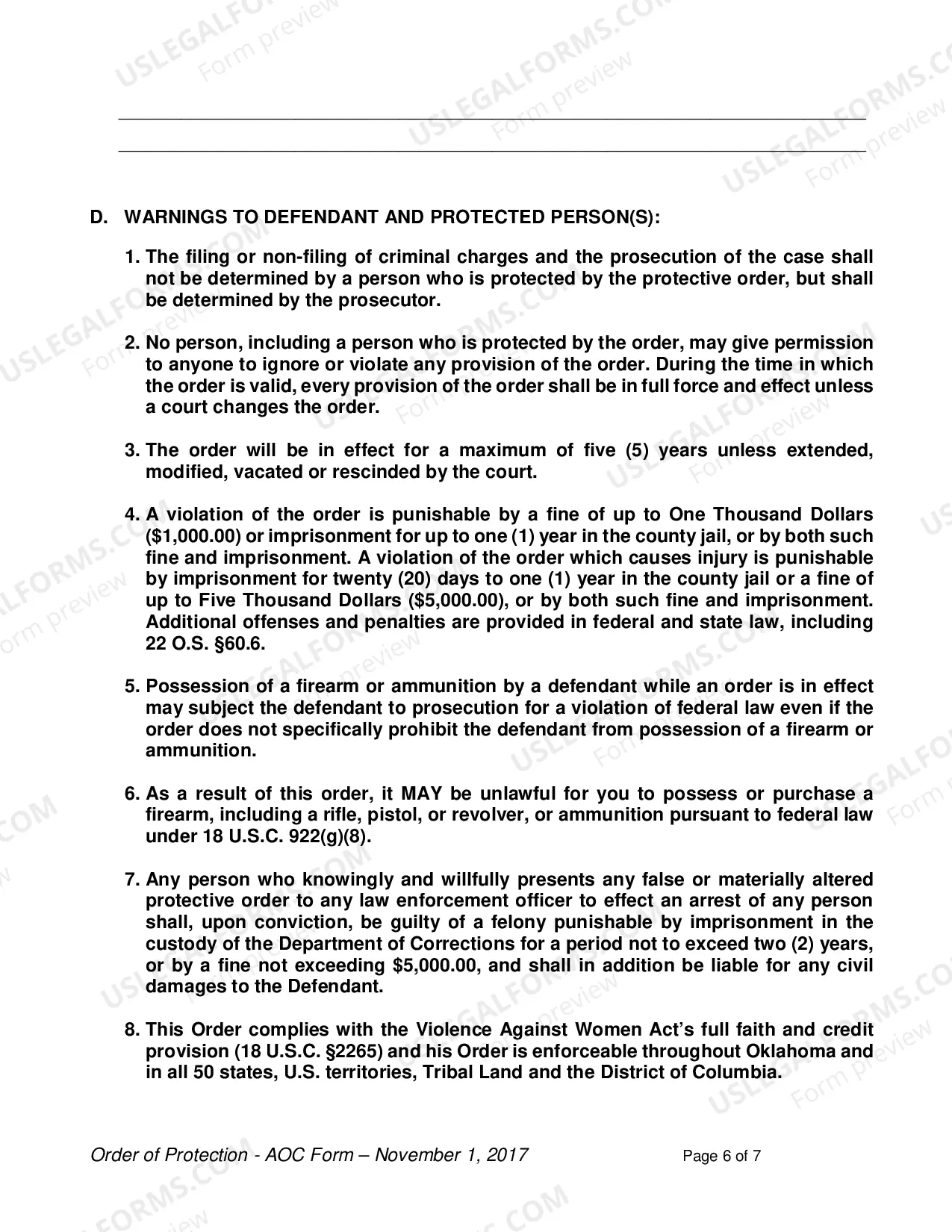 Preview Protective Order