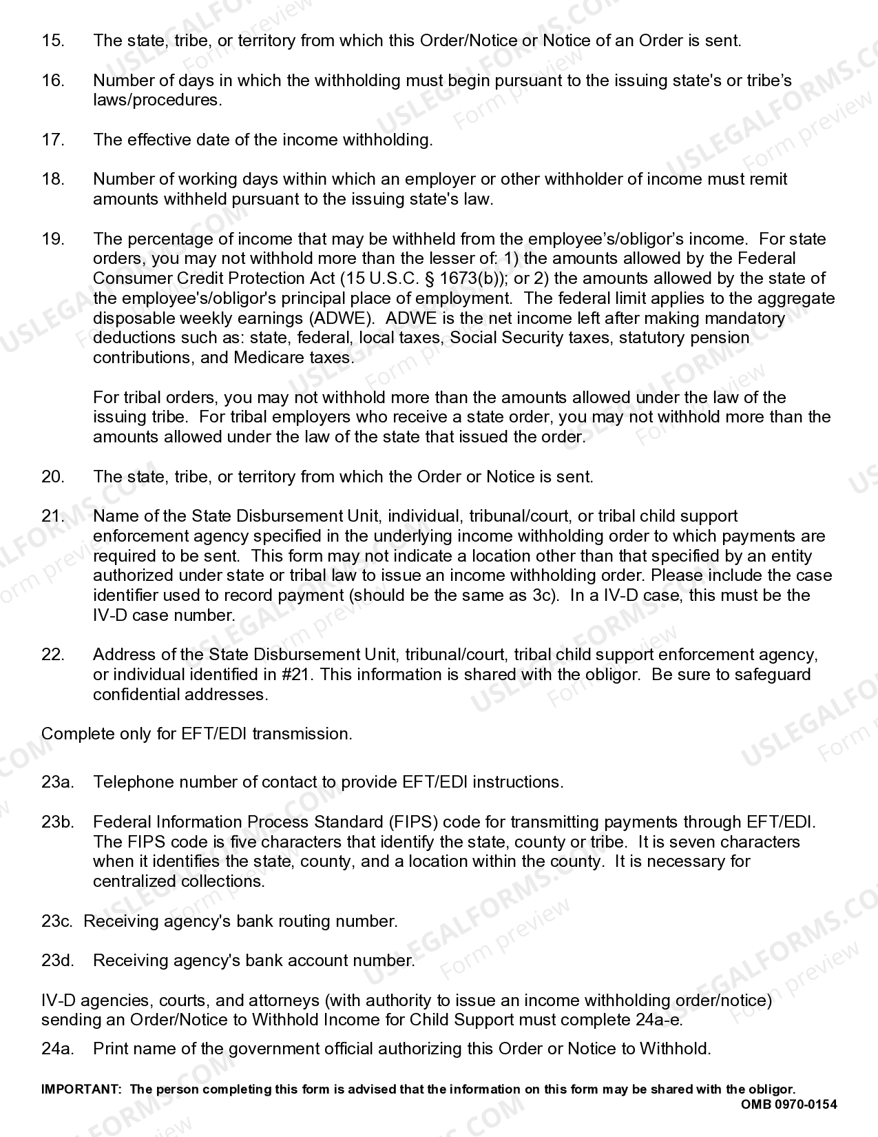 Oklahoma City Oklahoma Instructions to Complete Order Notice to