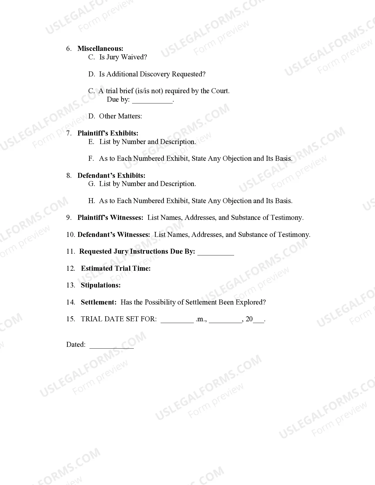 Preview Pretrial Conference Orders