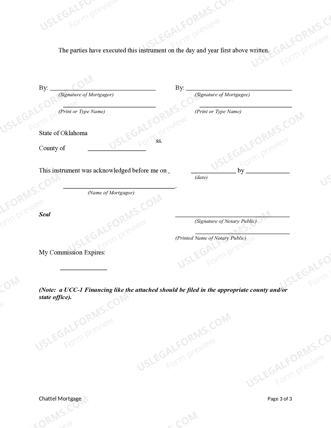 Preview Chattel Mortgage