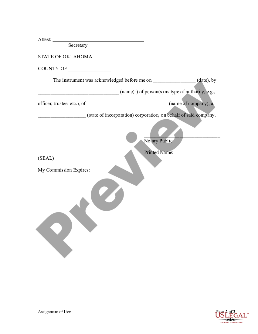 assignment of oil and gas lease form oklahoma