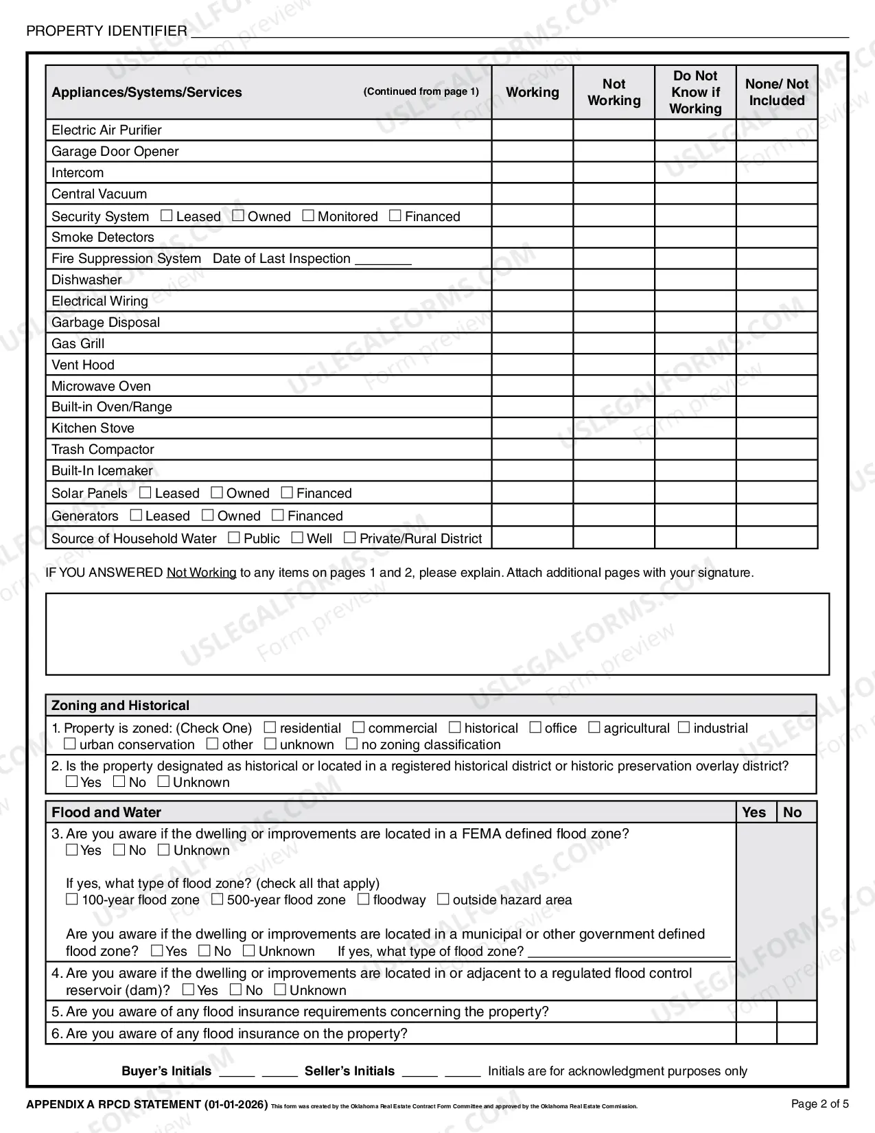 Preview Residential Real Estate Sales Disclosure Statement