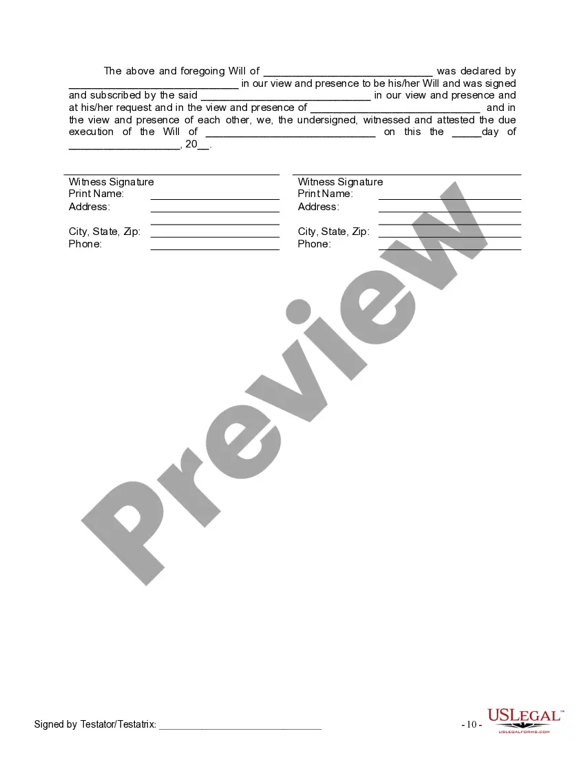 Preview Mutual Wills containing Last Will and Testaments for Man and Woman living together not Married with No Children