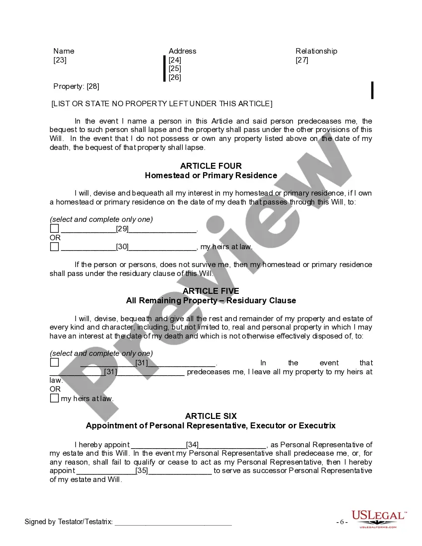 Preview Mutual Wills containing Last Will and Testaments for Man and Woman living together not Married with No Children