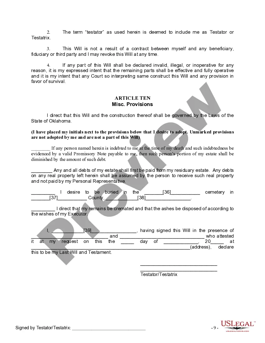 Preview Mutual Wills containing Last Will and Testaments for Man and Woman living together not Married with No Children