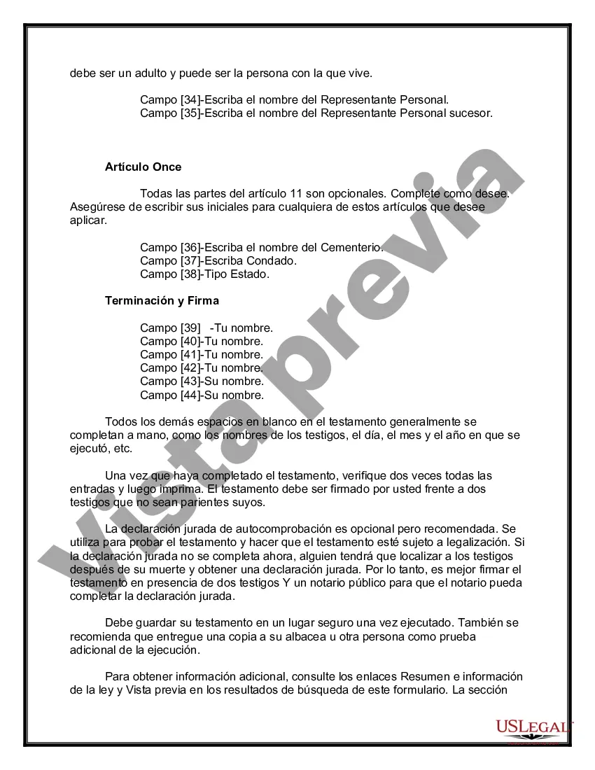 Preview Paquete de Testamentos Mutuos de Últimas Voluntades y Testamentos para Personas Solteras que conviven con Hijos Adultos