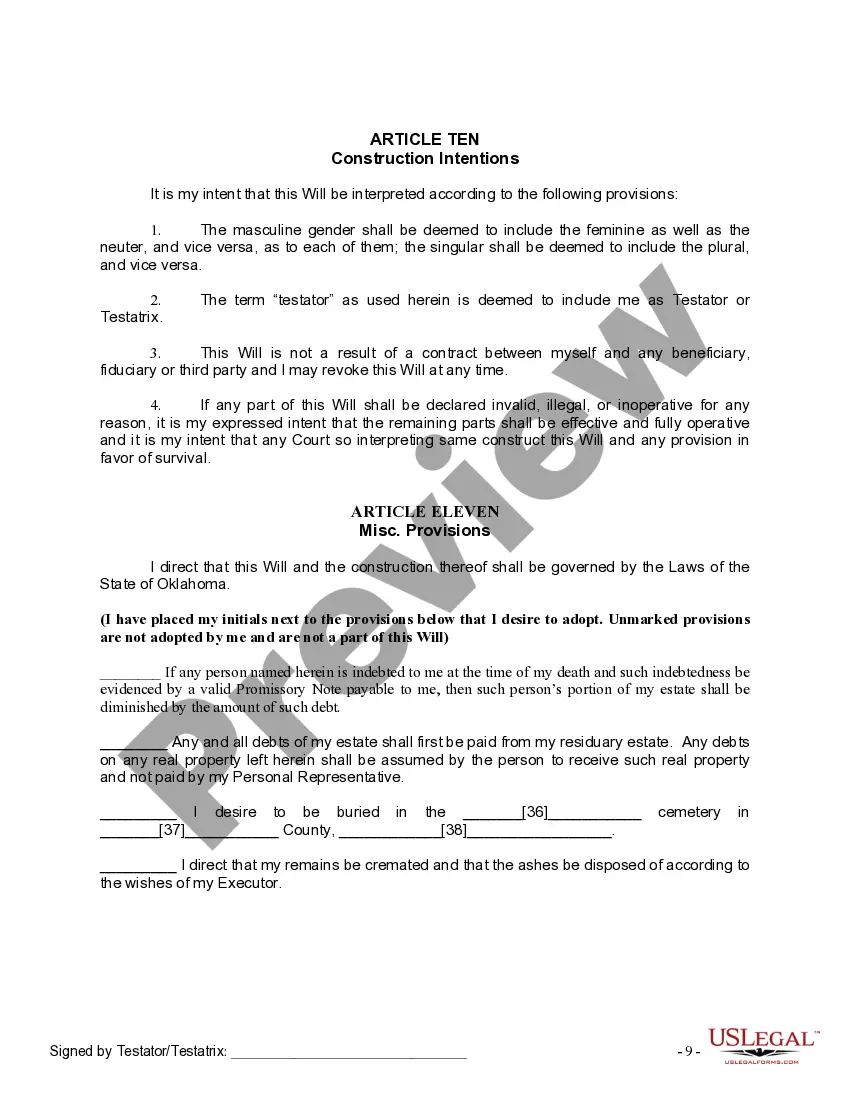 Preview Mutual Wills Package of Last Wills and Testaments for Man and Woman living together not Married with Adult Children