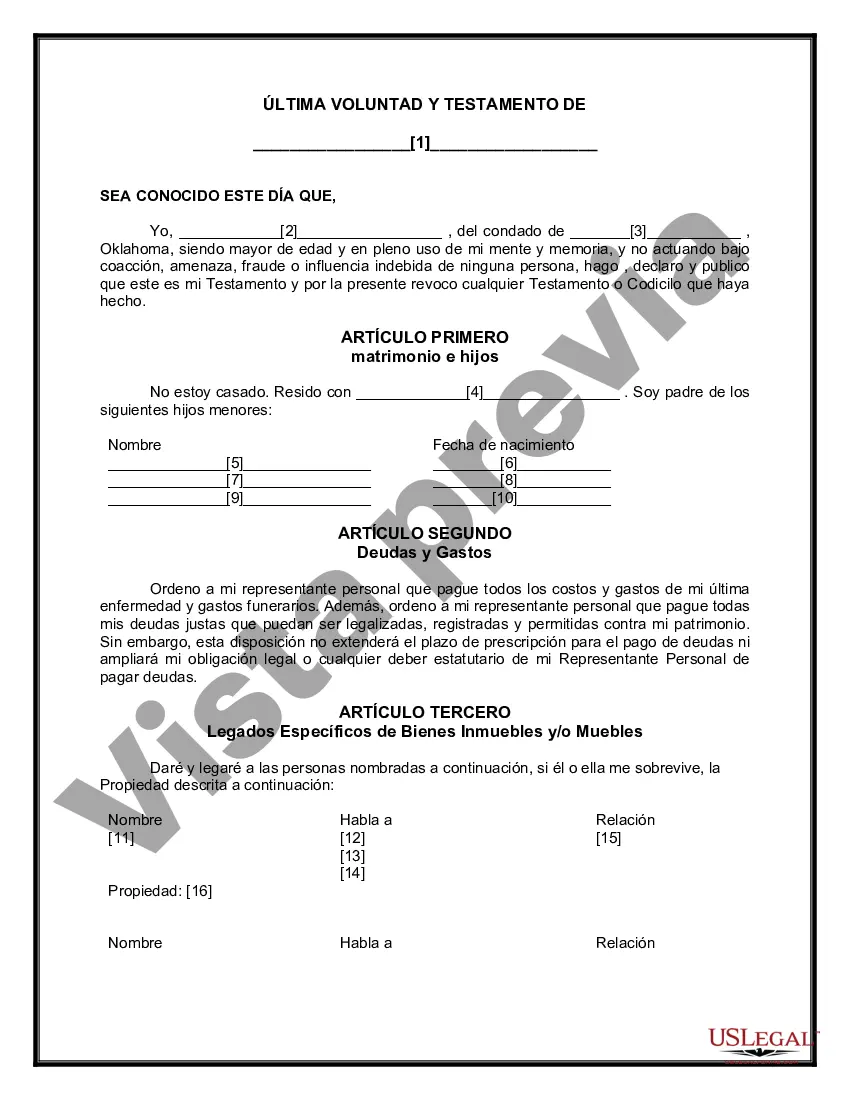 Preview Testamentos Mutuos o Últimas Voluntades y Testamentos para Personas Solteras que conviven con Hijos Menores