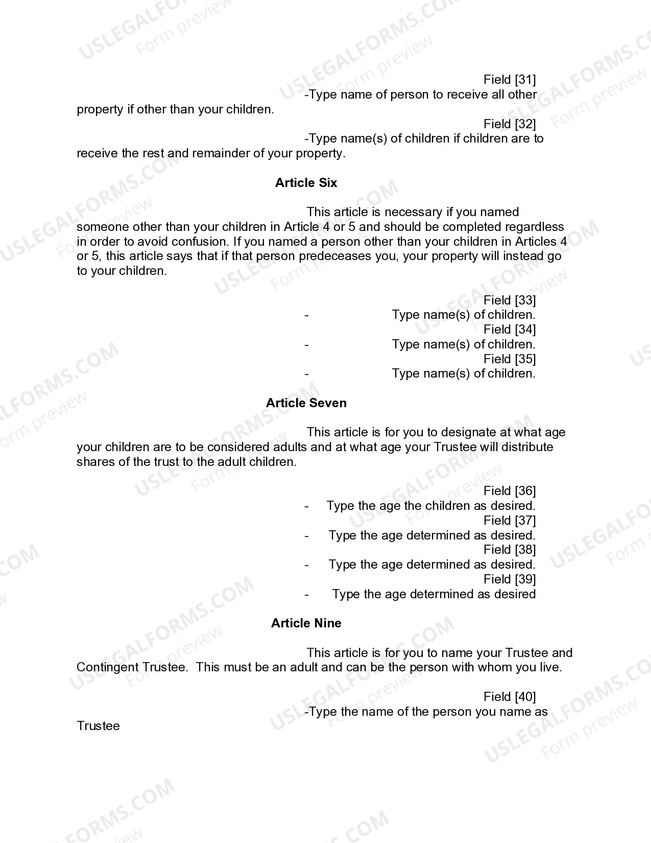 Preview Mutual Wills or Last Will and Testaments for Man and Woman living together, not Married with Minor Children