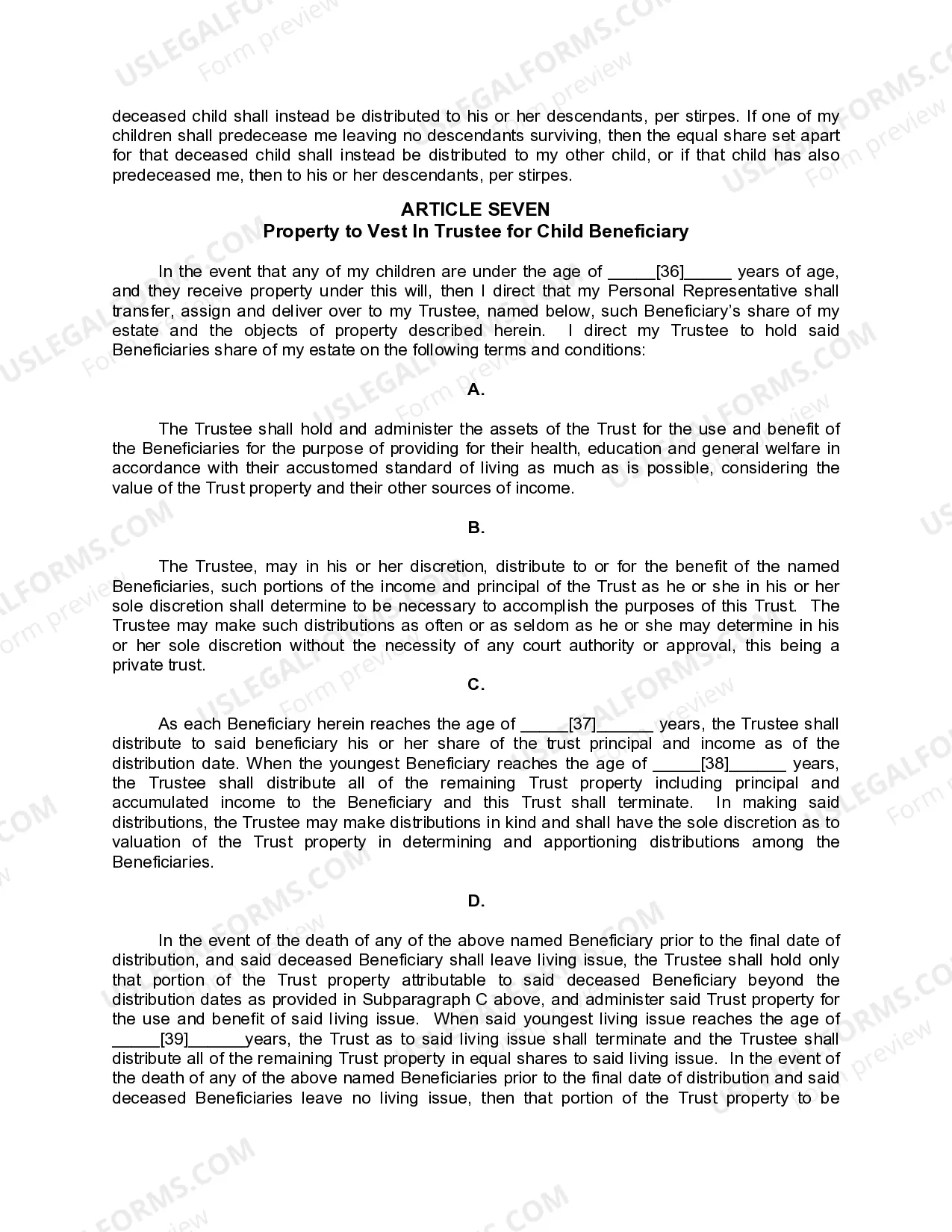 Preview Mutual Wills or Last Will and Testaments for Man and Woman living together, not Married with Minor Children