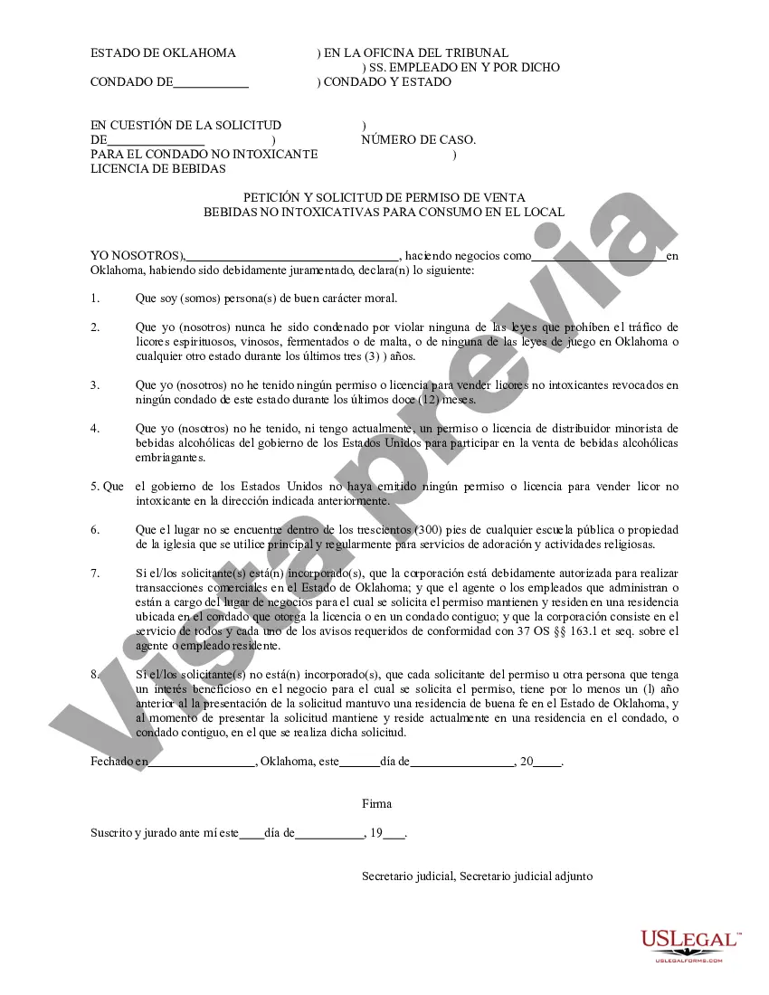 Preview Licencia de Bebidas, Declaraciones Juradas, Petición y Solicitud, Aviso Público - Prueba de Publicación, Órdenes
