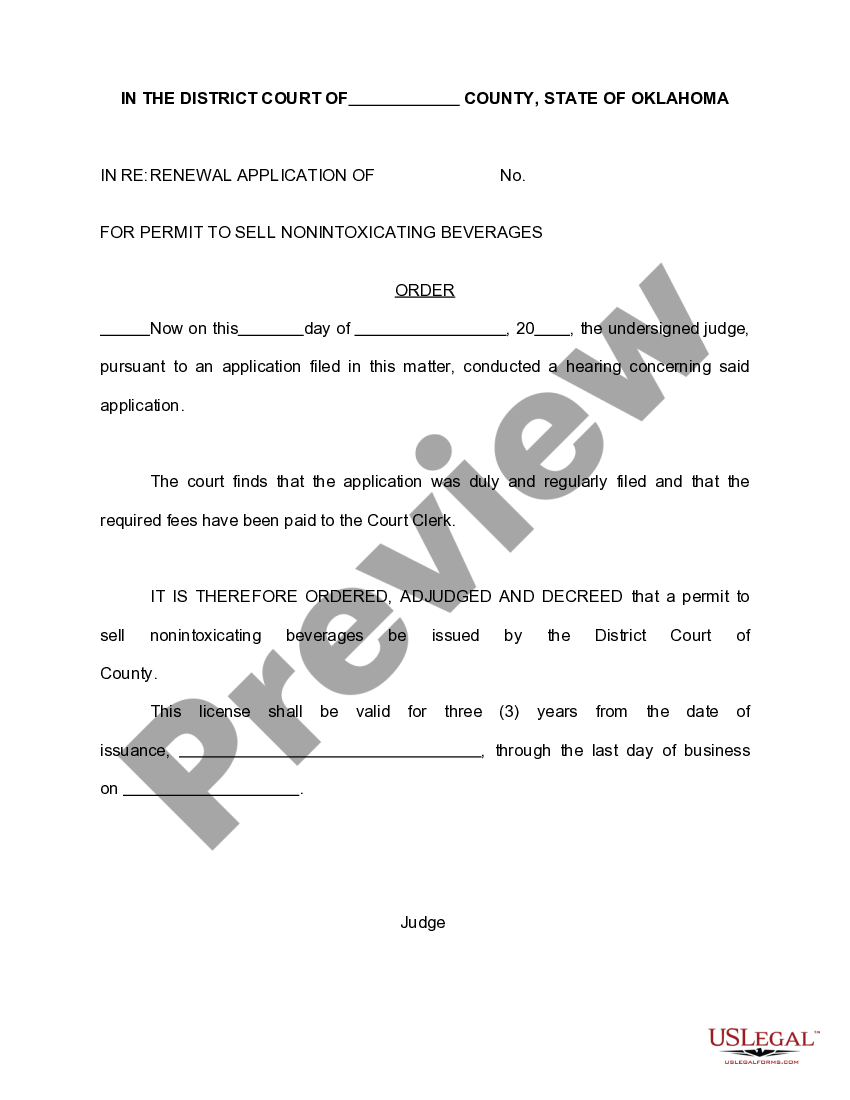 Oklahoma Beverage License, Affidavits, Petition and Application, Public